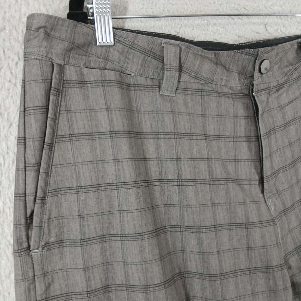 Quiksilver Amphibians Hybrid Shorts Plaid Boardshorts Stretch Grey Size 38 - Picture 6 of 11